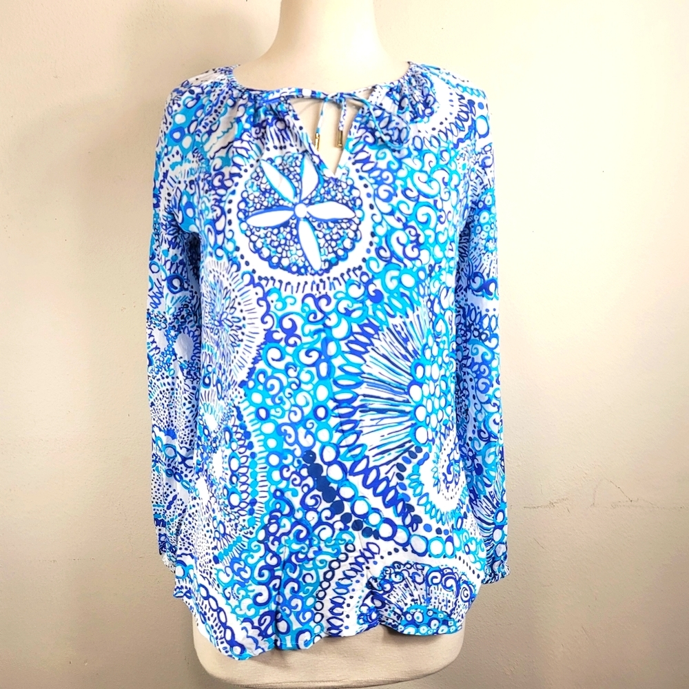 Lilly Pulitzer Willa Tunic Midnight Blue TopSz XS